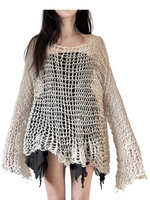Extra large fishnet sweater
