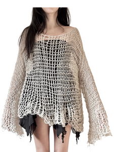 Extra large fishnet sweater