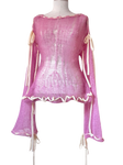 Pink distressed mohair top