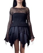 Fishnet knitted sweater