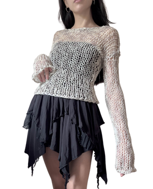 Fishnet knitted sweater