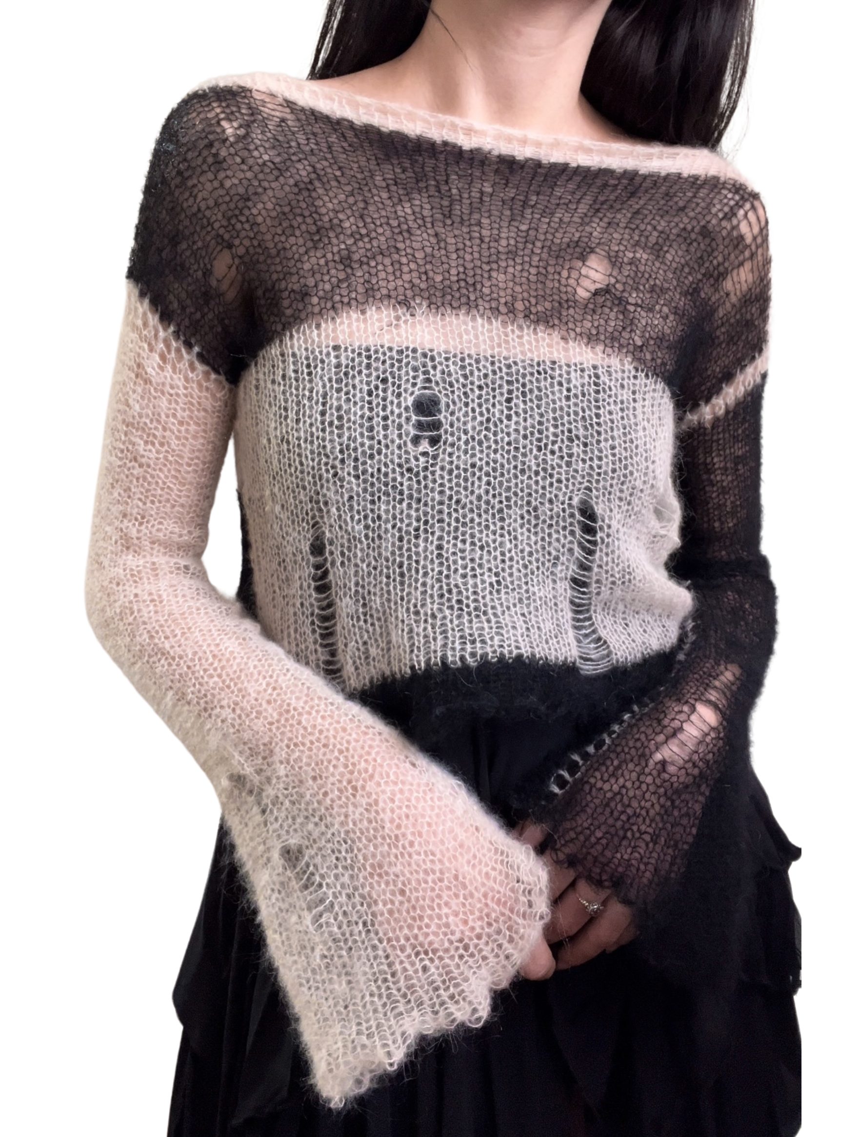 Mohair distressed sweater