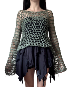 Fishnet crochet sweater
