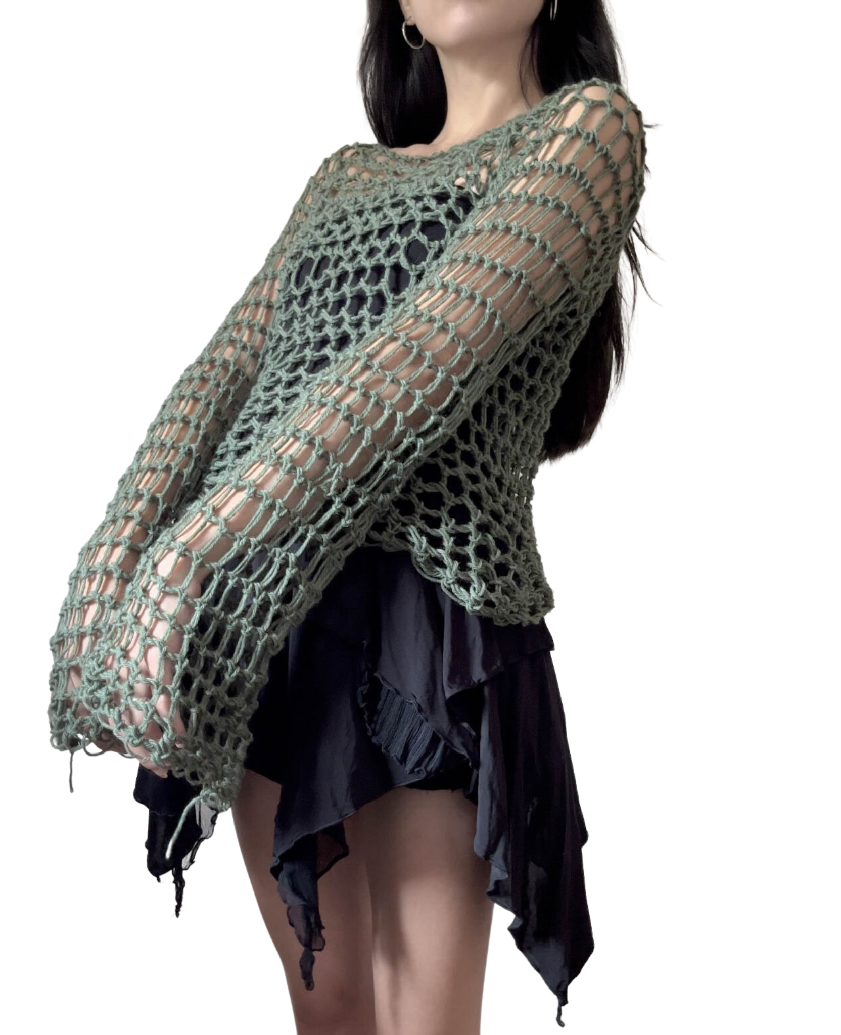 Fishnet crochet sweater